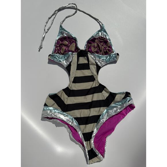 Custo Barcelona One Piece Swimsuit Monokini Size 3 M/L NWT Rare Vintage Y2K - Picture 1 of 15